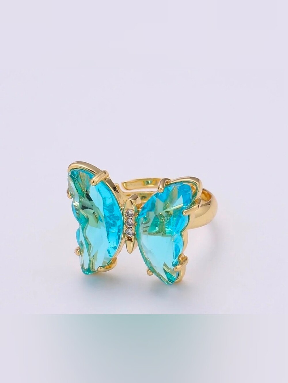$8 Each Or Bundle 5/$20 Gold-Tone Turquoise Butterfly Adjustable Ring